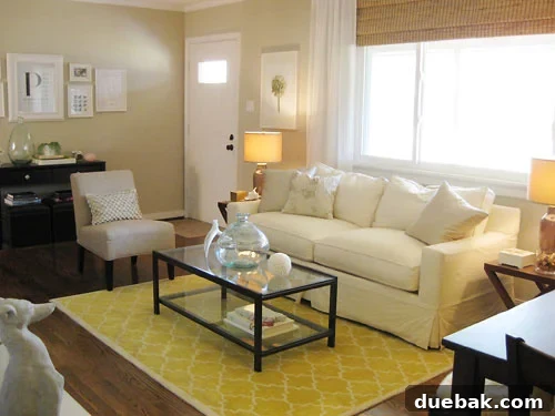 Room featuring a noticeably large decorative object like a clock or statue