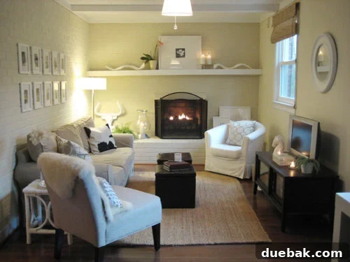 Jute rug anchoring a living space
