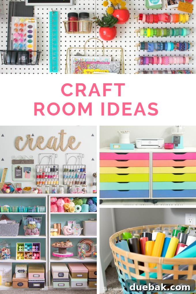 Tons of creative craft room organization ideas to store all your craft supplies. Inspiring craft room designs.