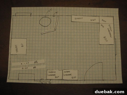Rejected basement layout: crowded and most expensive