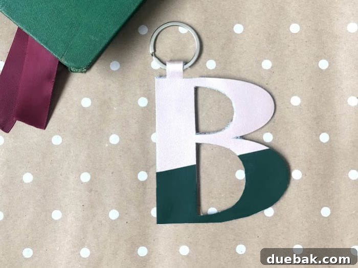 DIY Leather monogram keychains - an easy Cricut gift idea for personalization.