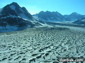 From Travel Snaps to Masterpieces 2 Scenic view of an Alaskan glacier and volcanic ash from a seaplane flight