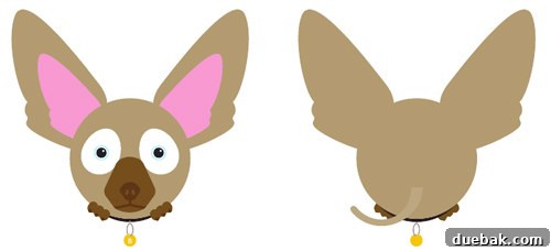 Our Fur Baby 4 Cartoon sketch of Burger the chihuahua for Zoonie design, demonstrating the custom felt animals process