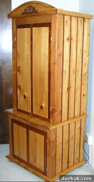 Armoire's Aquatic Rebirth 2 Old pine armoire before transformation into a fountain