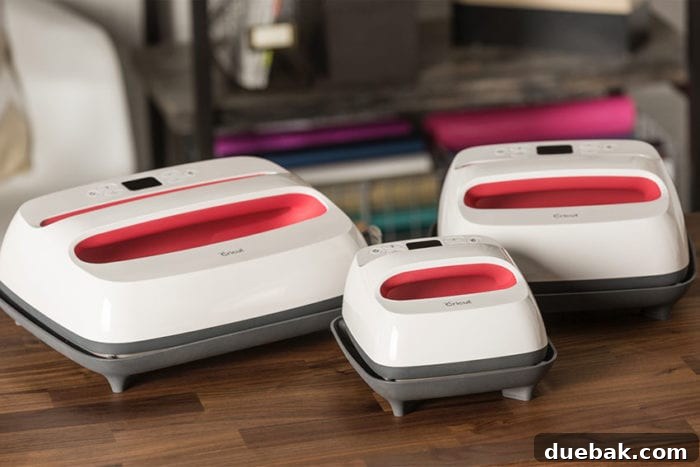 Cricut EasyPress Tote neatly stored in an organized craft room setup