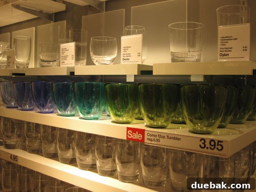 Colored Glass Tumblers as Votive Holders from Crate & Barrel