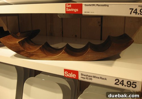 Sculptural Wooden Wine Rack from Crate & Barrel