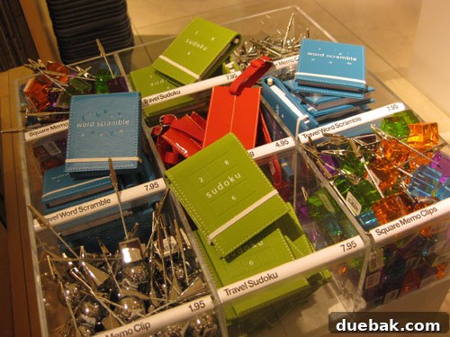 Small Leatherbound Booklets, Luggage Tags, Picture Clips from Crate & Barrel
