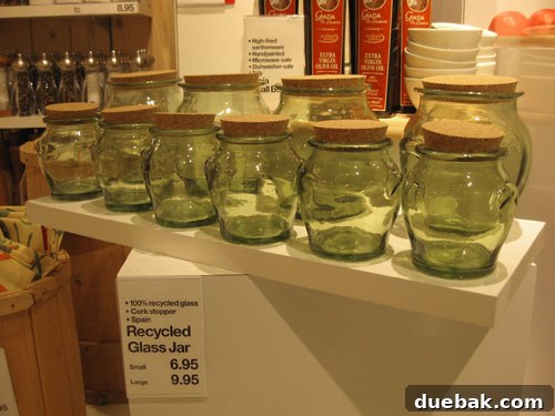 Recycled Green Glass Jars from Crate & Barrel