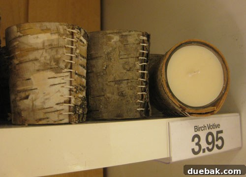 Birch-Wrapped Votives from Crate & Barrel