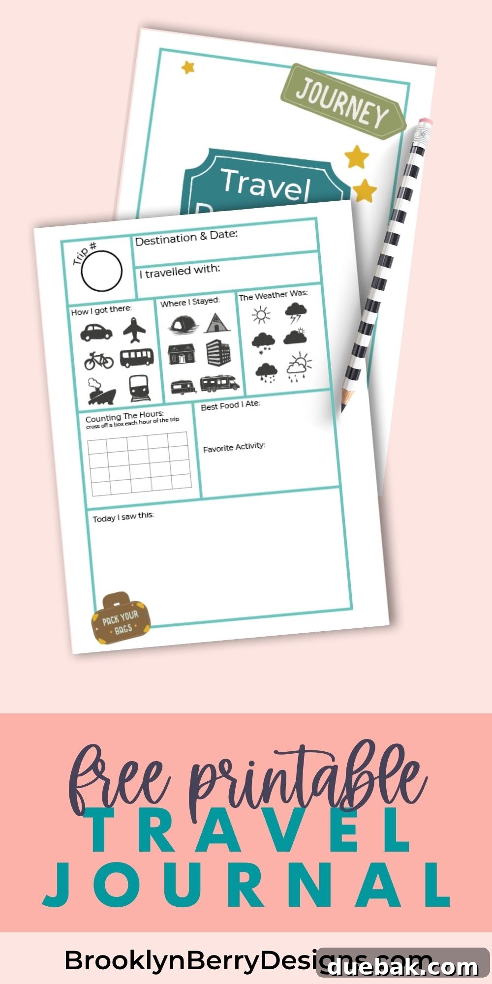 road trip journal printable pages