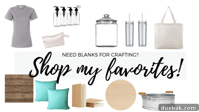 Cricut Crafting Deals 2 Selection of blank items ready for personalization with a Cricut machine.