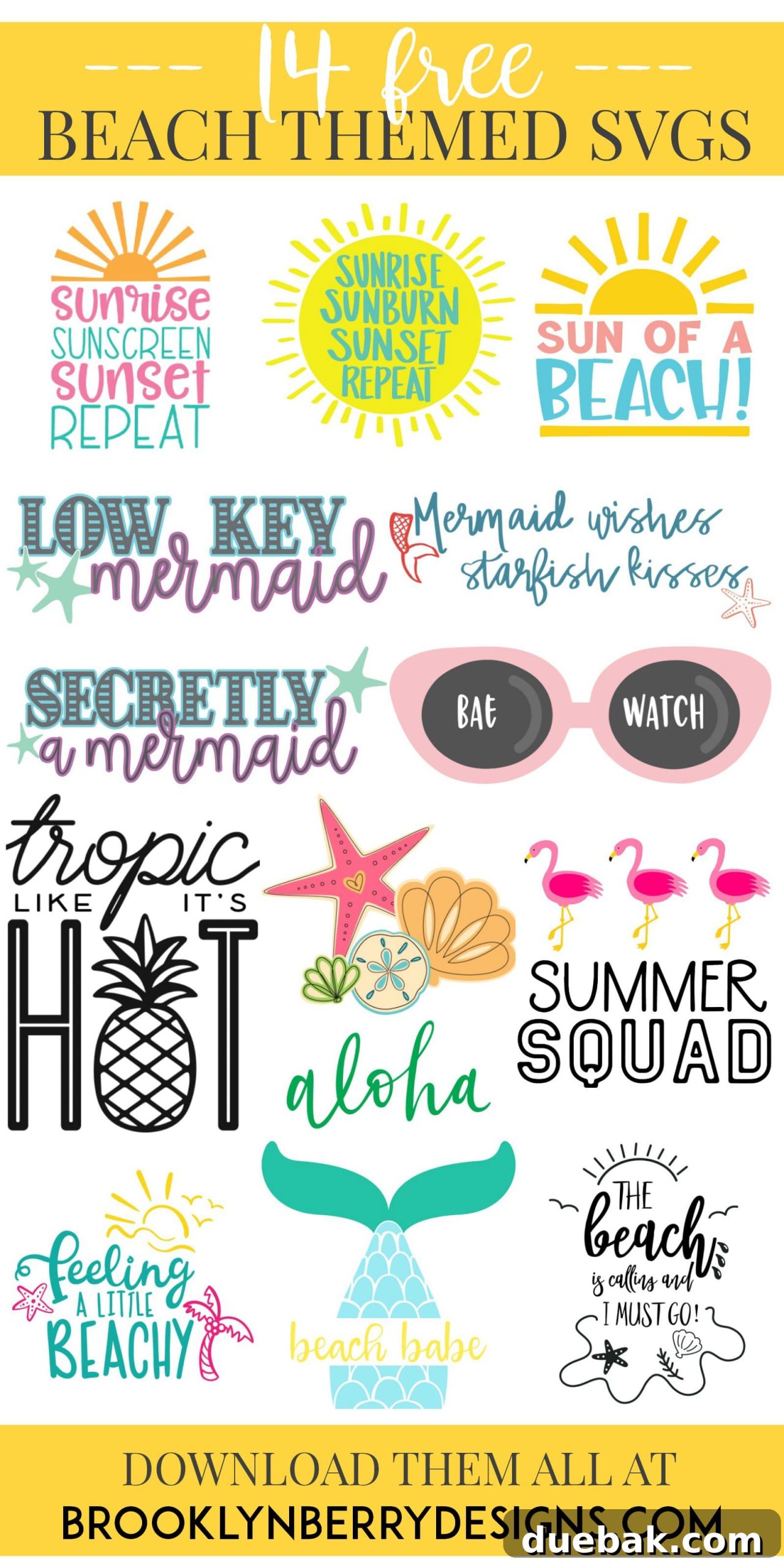 Free Summer Beach SVG files collection