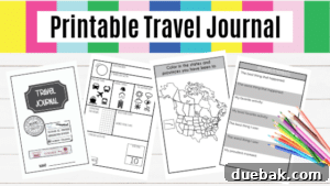 Printable travel journal for kids