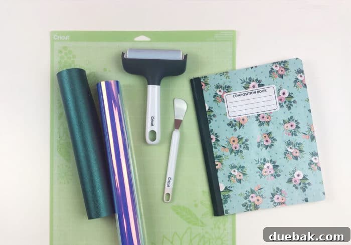 supplies needed to make composition book cover with faux leather craft