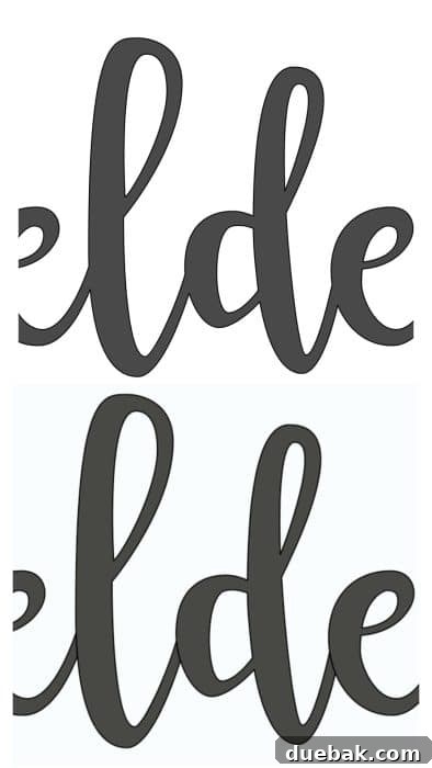 Essential Cricut Access Fonts for Every Crafter 5 Close-up comparison showing the difference between welded and unwelded script letters in Cricut Design Space.