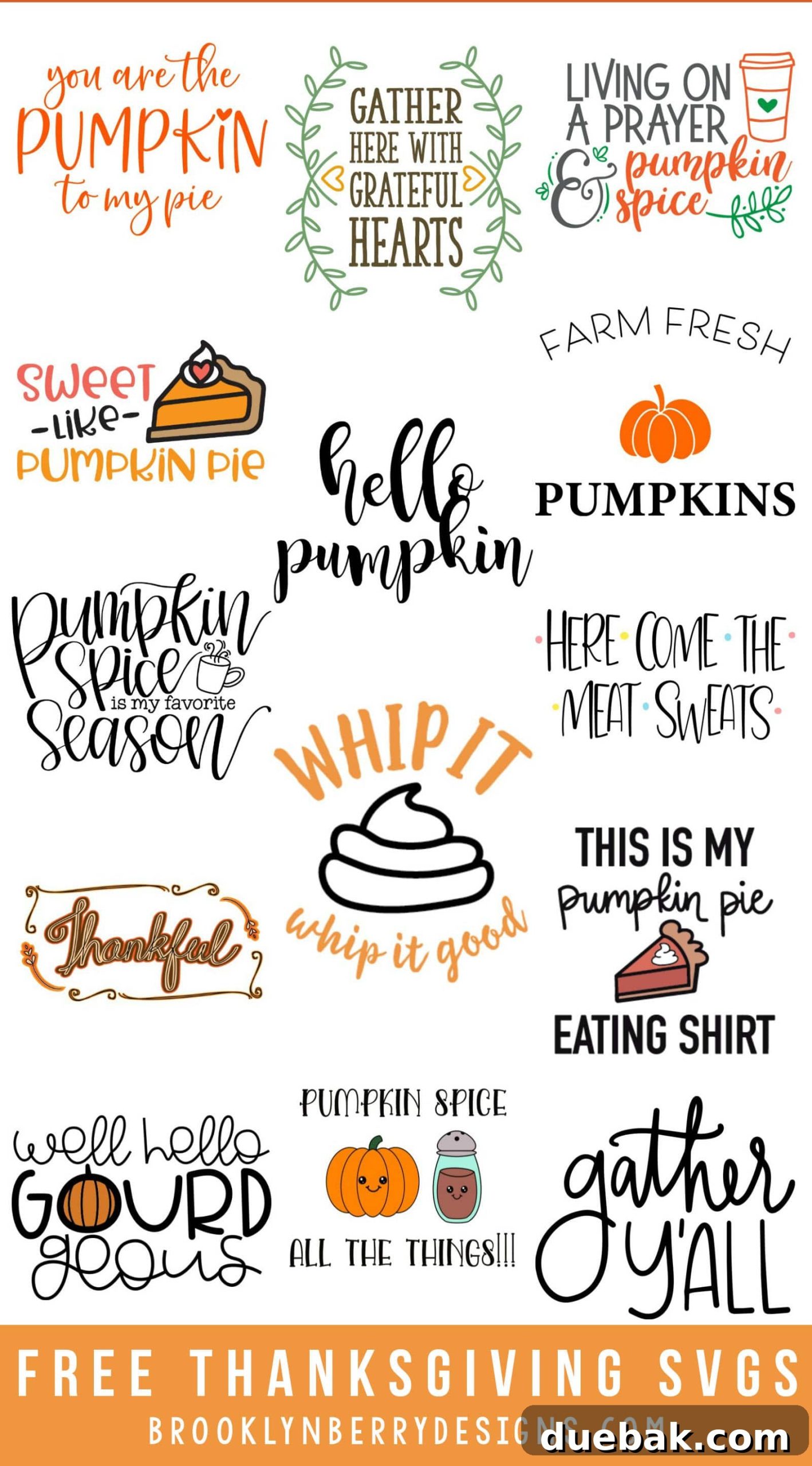 Autumn Harvest Pumpkin SVG 3 A curated collection of Free Fall and Thanksgiving SVG designs, perfect for a variety of DIY crafting projects.