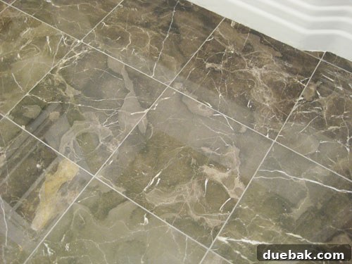 Finished grouted and sealed bathroom tiles