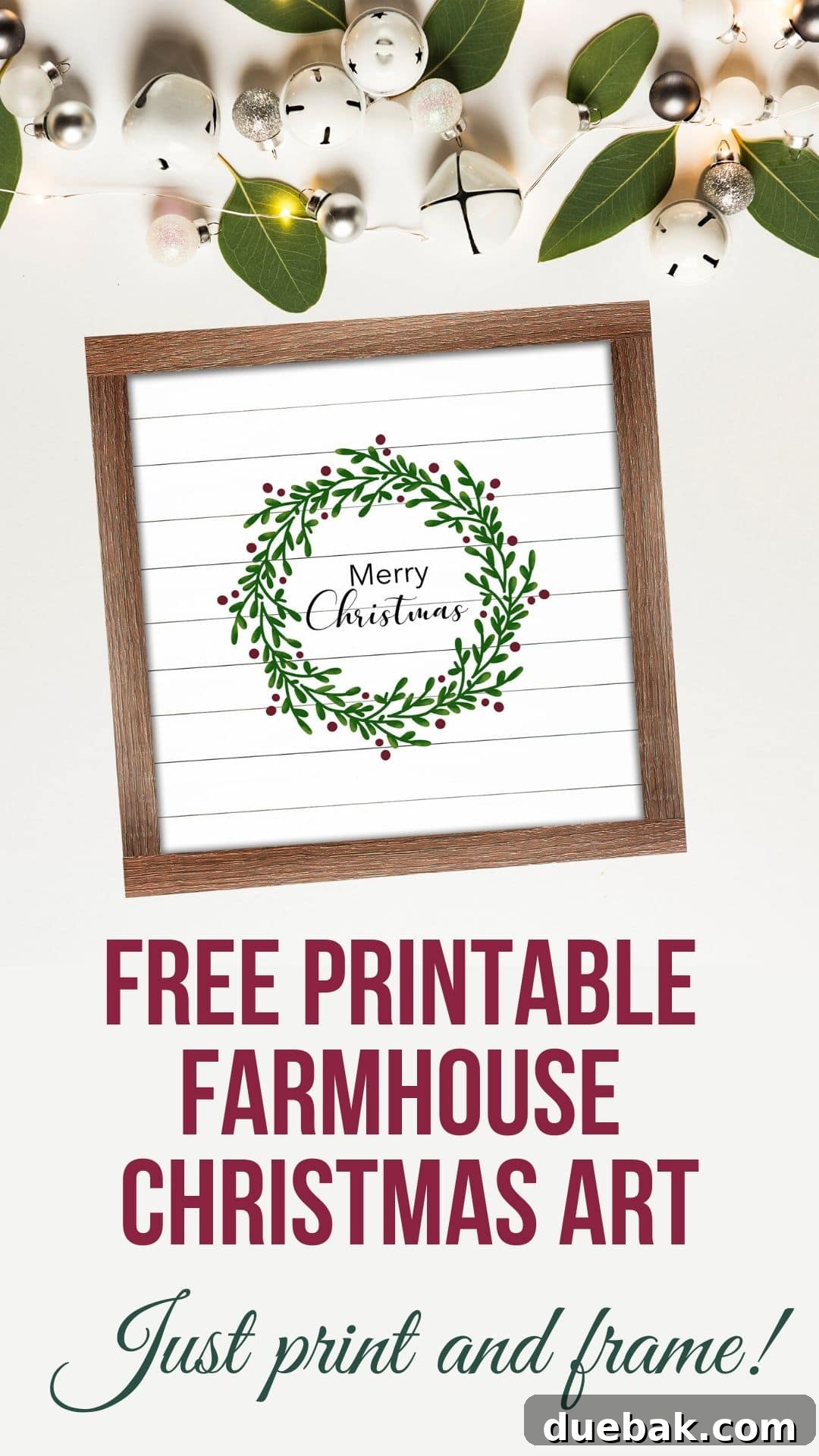 Detailed view of the digital farmhouse Christmas wreath design in Procreate