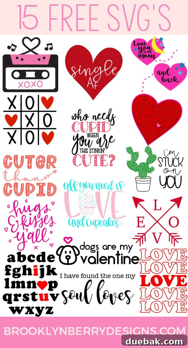 Free Valentine Stuck On You Craft File 3 Collection of free Valentine's Day SVG files from various designers