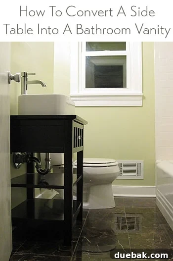 DIY Bathroom Vanity Conversion from Side Table