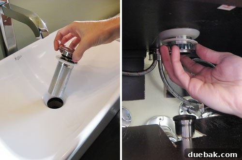 Completed sink drain plumbing