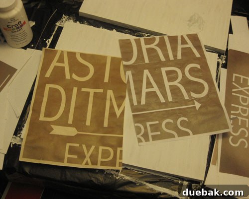 Crafting Vintage Wood and Paper Wall Signs 6 Two paper prints, one with tea stain, one without