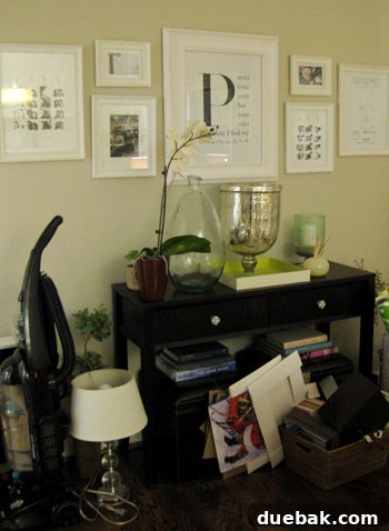 Messy Living Room Console Table