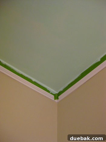 Painting Ceiling Edges with Taped Molding