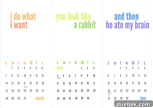 DIY Personalized Calendar Example