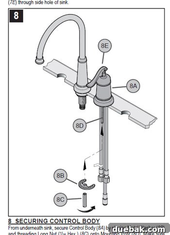 Close up of a challenging faucet part