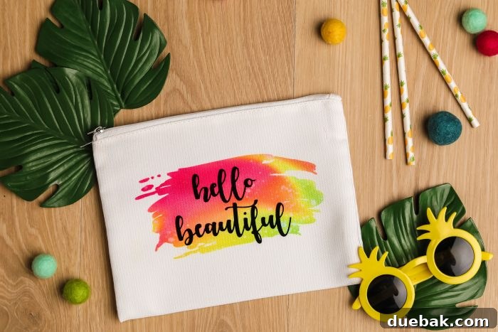 Craft a Custom Infusible Ink Makeup Bag 2 Hello Beautiful Infusible Ink Cosmetic Bag Tutorial