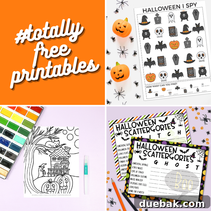 Spooktacular Free Halloween I Spy Printable 7 More free Halloween printables including a search and find, coloring page, and Scattergories.