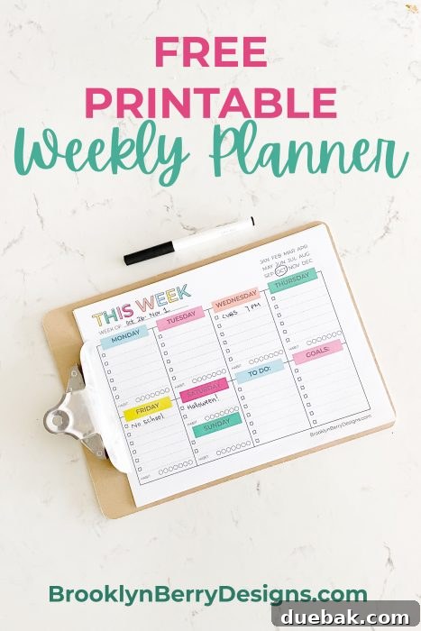 Free Weekly Planner Printable