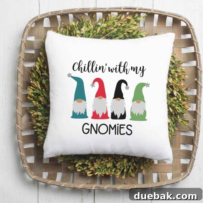 Christmas wreath with gnome ornament