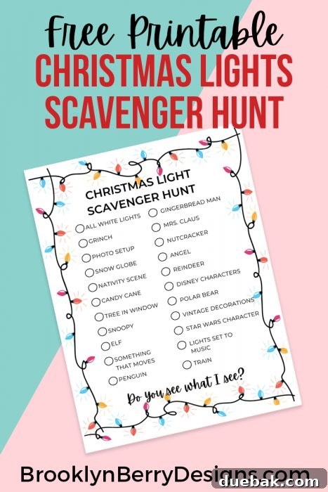 A child's hand holding a festive Christmas list, ready for a fun-filled holiday light scavenger hunt adventure. This image captures the excitement of family holiday activities.