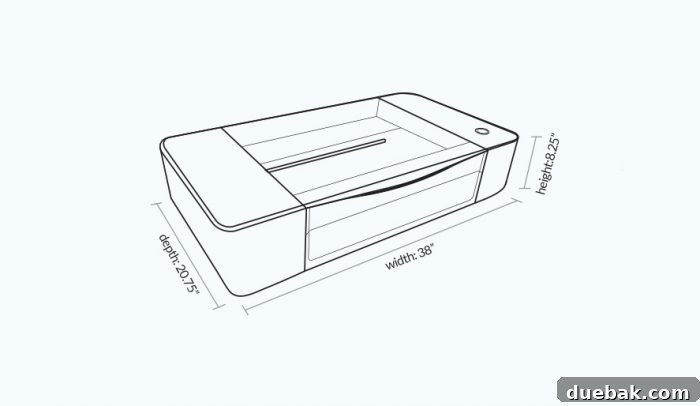 An illustration showing the Glowforge machine set up in a typical workspace, emphasizing critical ventilation requirements for safe operation.