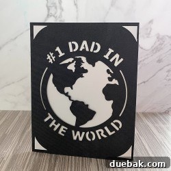 Finished 'Greatest Dad In The World' Father's Day card made with Cricut Joy
