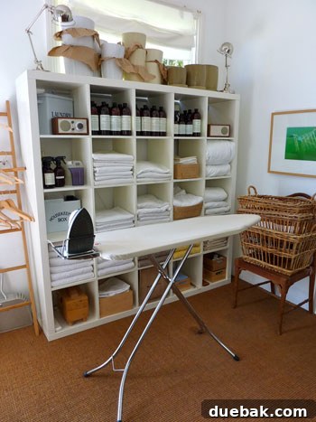 Sydney Architectural Marvel: A Home Unveiled 5 Organized laundry room with IKEA Expedit shelving for linens and supplies