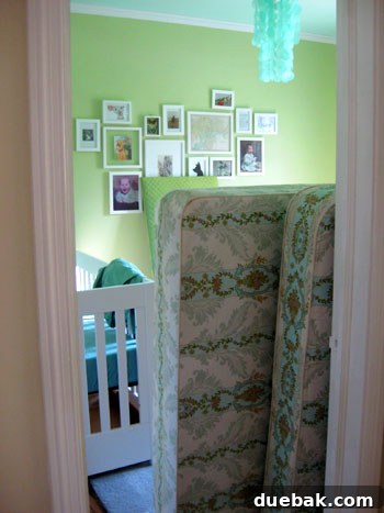Mattress waiting for pickup in the nursery.