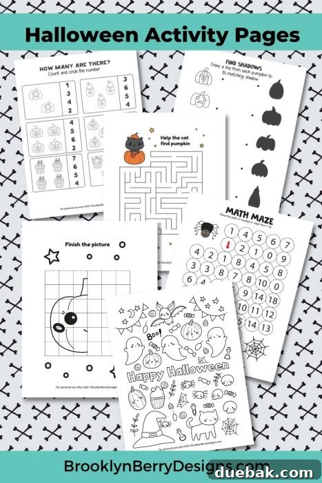 Kids enjoying Halloween printable activities, a variety of engaging pages for young learners.