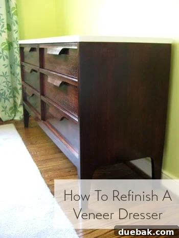 Refinished Veneer Dresser with Two-Tone Finish