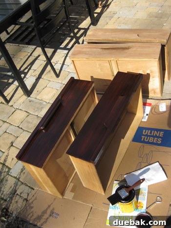 First Coat of Stain Applied to Dresser