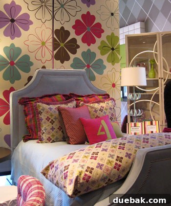 Lucy & Co. painted wall mural and fabric inspiration