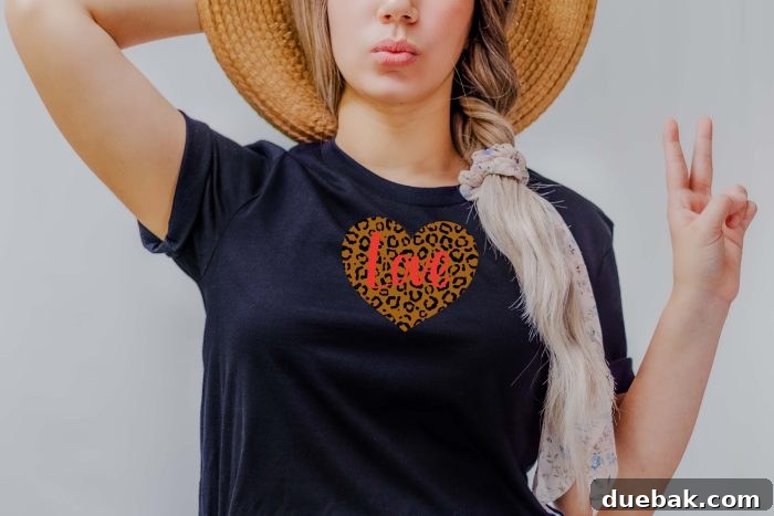 Safari Heart SVG for Valentines Day 8 Finished Leopard Print Heart T-Shirt