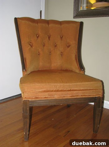 IKEA Curtain Chair Revival: Paint and Upholstery Makeover 2 Before Chair Makeover - Old Upholstery