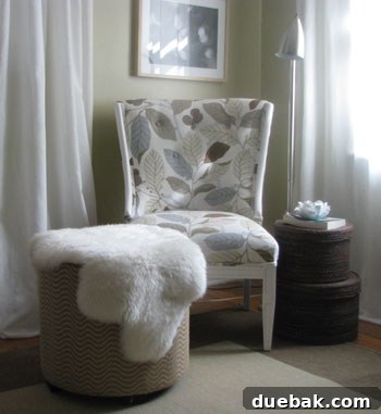 IKEA Curtain Chair Revival: Paint and Upholstery Makeover 4 After Chair Makeover - Cozy Nook