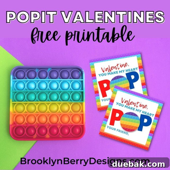 Pop-It Printable Valentine Cards with Fidget Toy