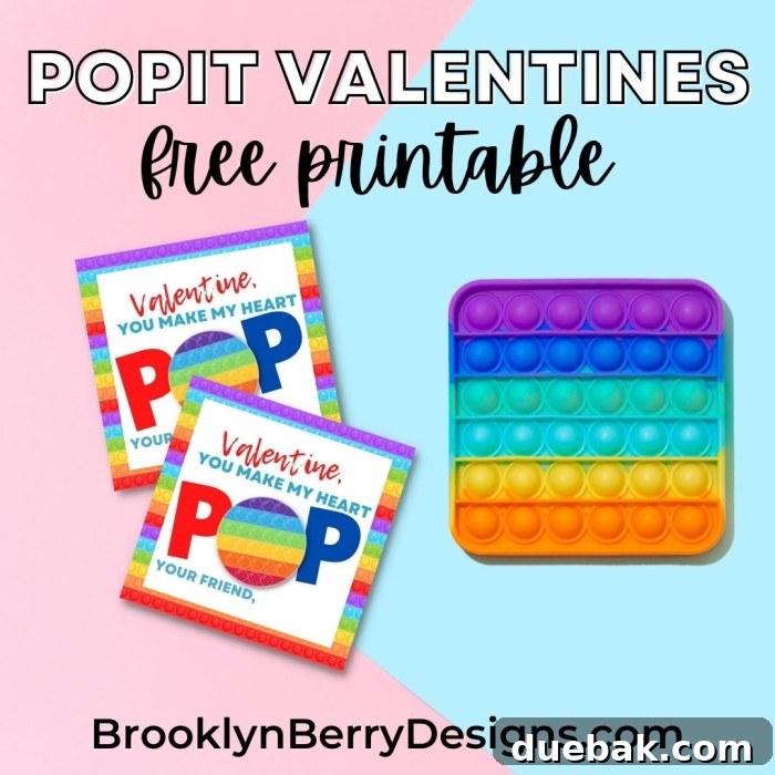 Pop It Printable Valentine cards spread out