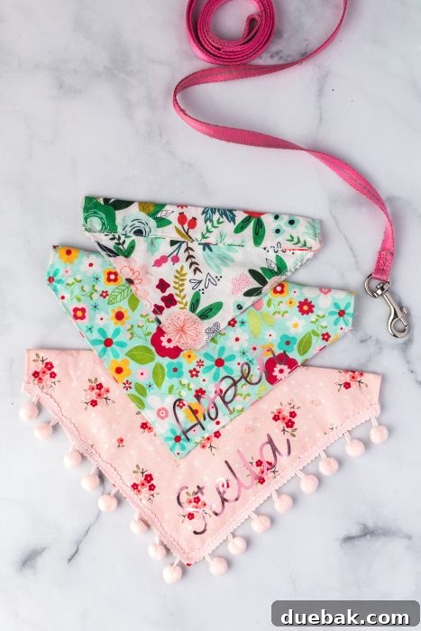 Craft Your Own Dog Bandana 2 Adorable dog wearing a DIY slip-on bandana, showcasing the ease and style of the project.